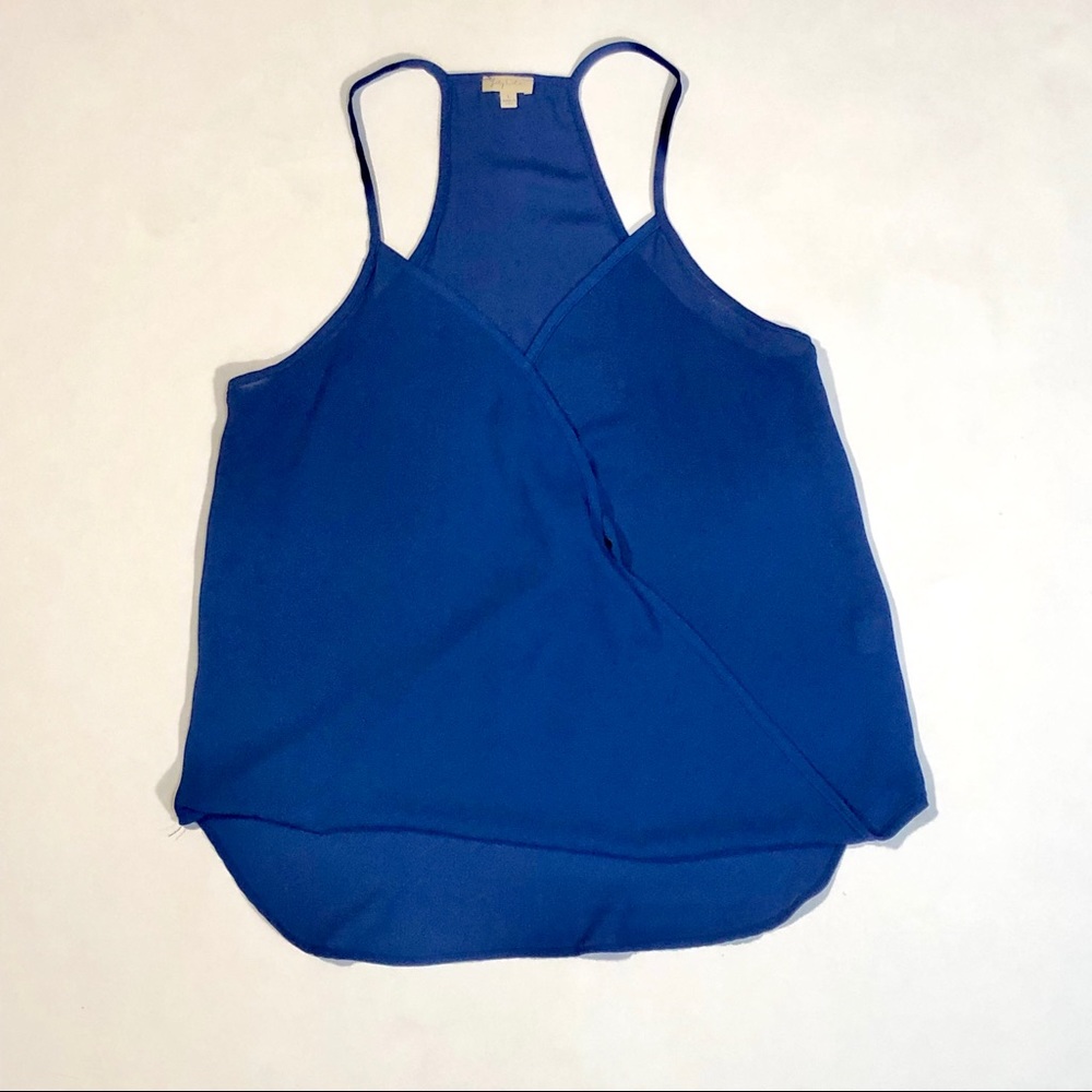 Blue lily white tank